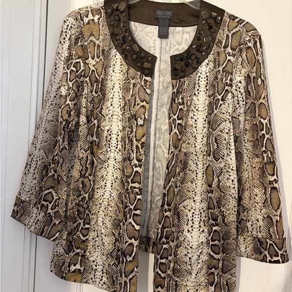 Chico's Jackets & Blazers - Chico's Snake Print Blazer with Black Embellishments